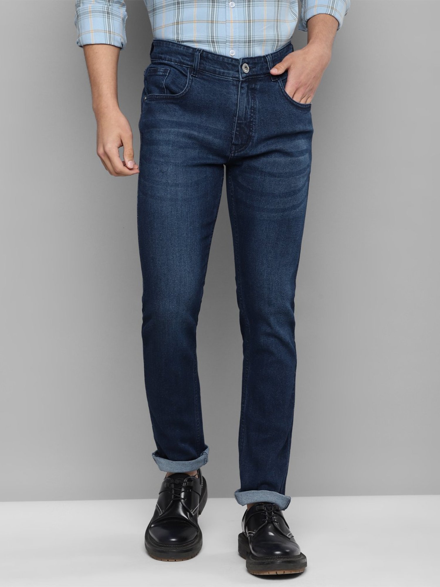 Allen cooper Dark Blue Regular Fit Jeans