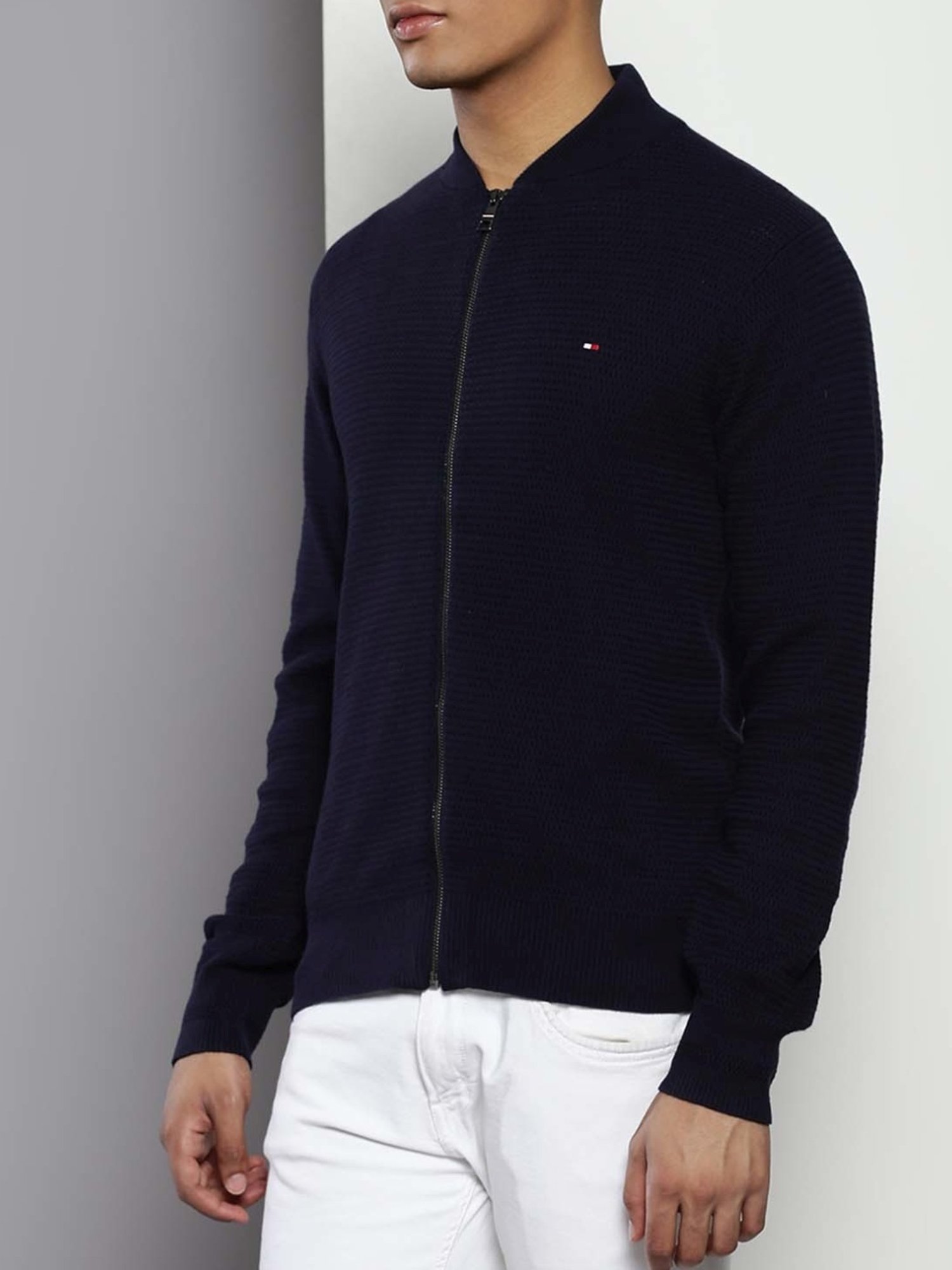 Tommy Hilfiger Desert Sky Cotton Regular Fit Self Pattern Sweater