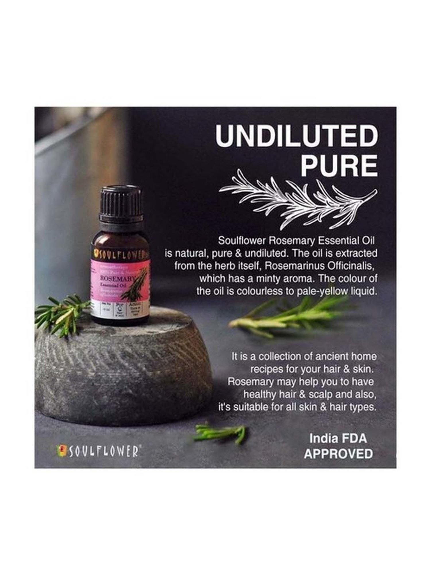 Soulflower Rosemary Essential Oil - 15 ml