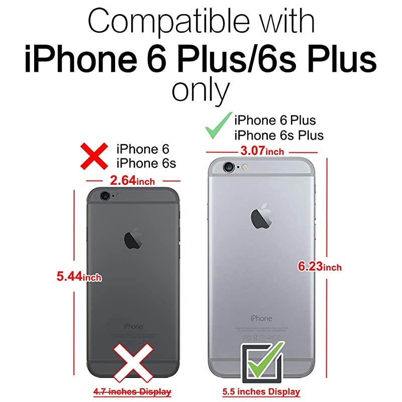 Wallet Case Compatible with iPhone 6 Plus iPhone 6S Plus Case Wallet Card Holder Case with Wrist Chain Crossbody Strap Zipper Case for iPhone 6 PlusiPhone 6S Plus 55 inchesBlack