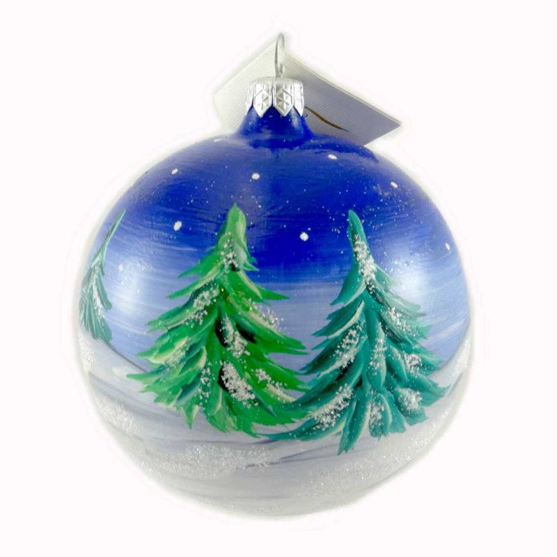 Laved Italian Ornaments Snowman On Sled Ball Christmas Winter Snow  -  Tree Ornaments