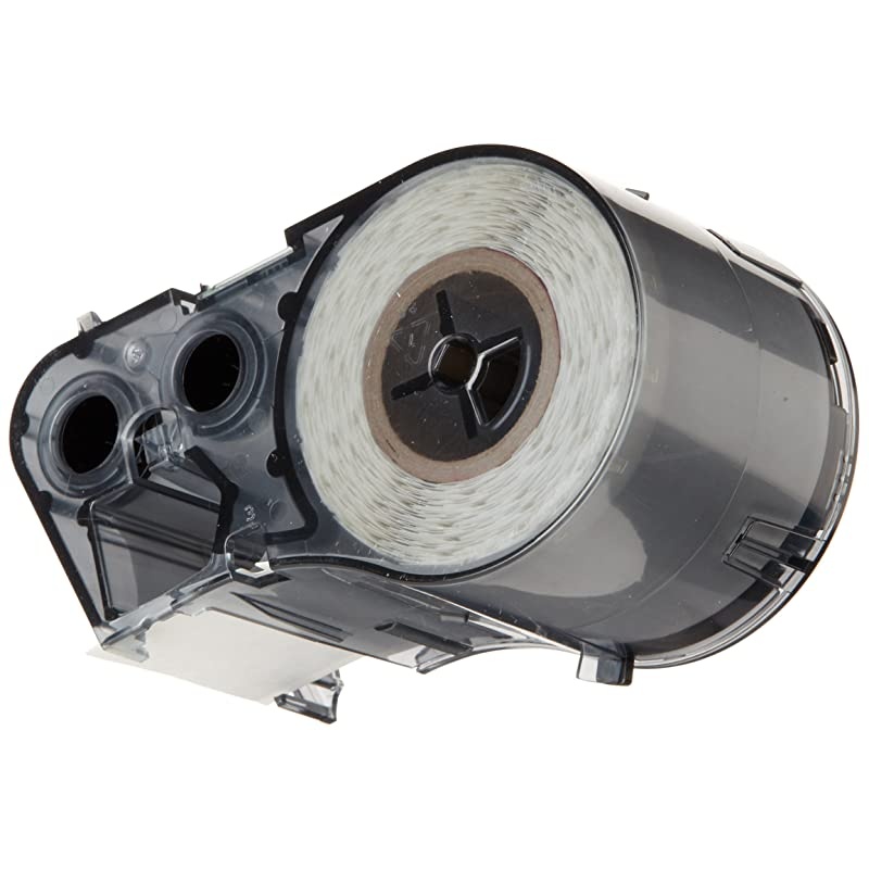 High Adhesion Vinyl Label Tape MC1500595BKWT White on Black Vinyl Film Compatible with BMP51 and BMP53 Label Printers 25 Length 15quot Width