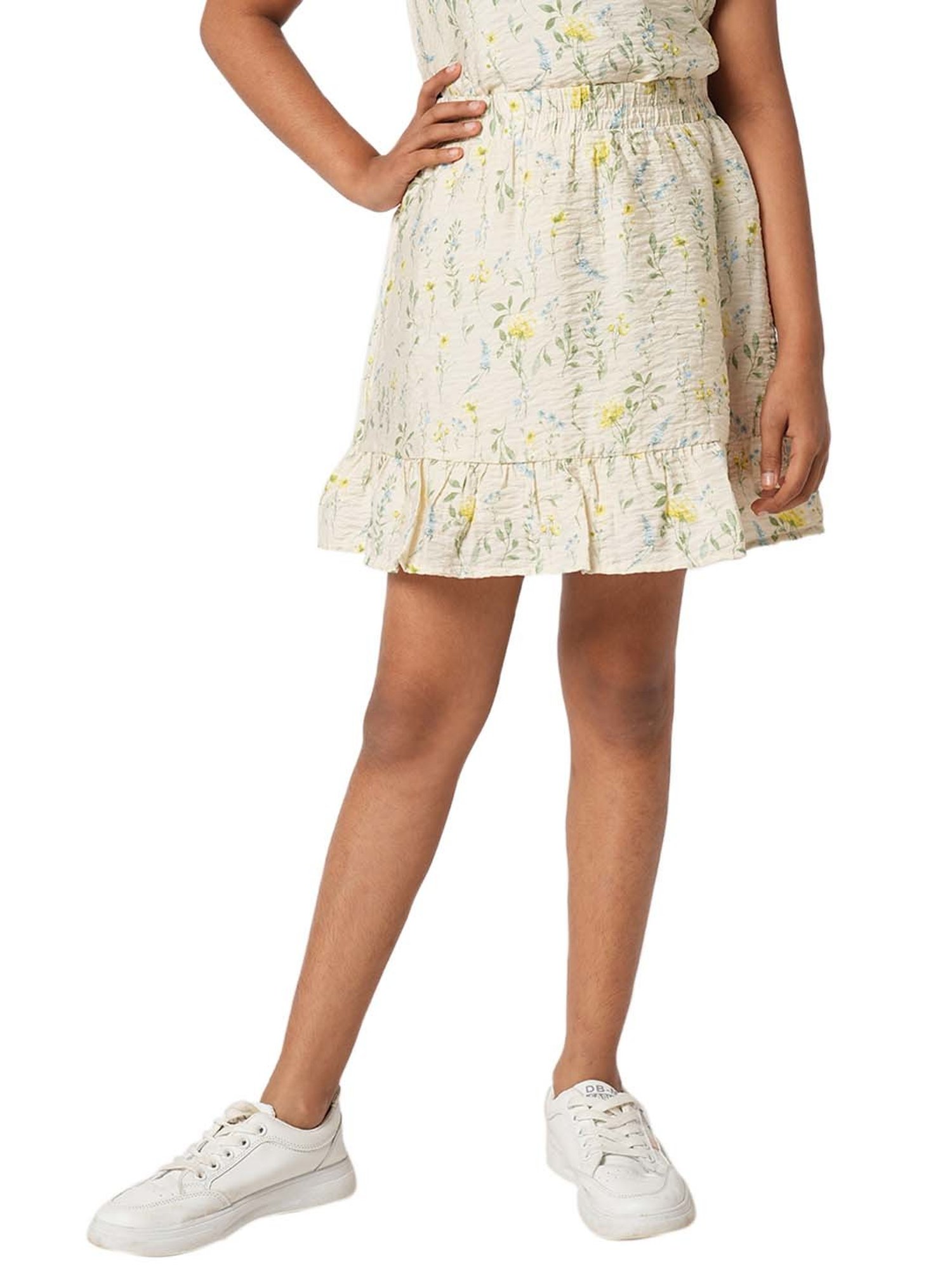VERO MODA GIRL Cream Floral Print Skirt