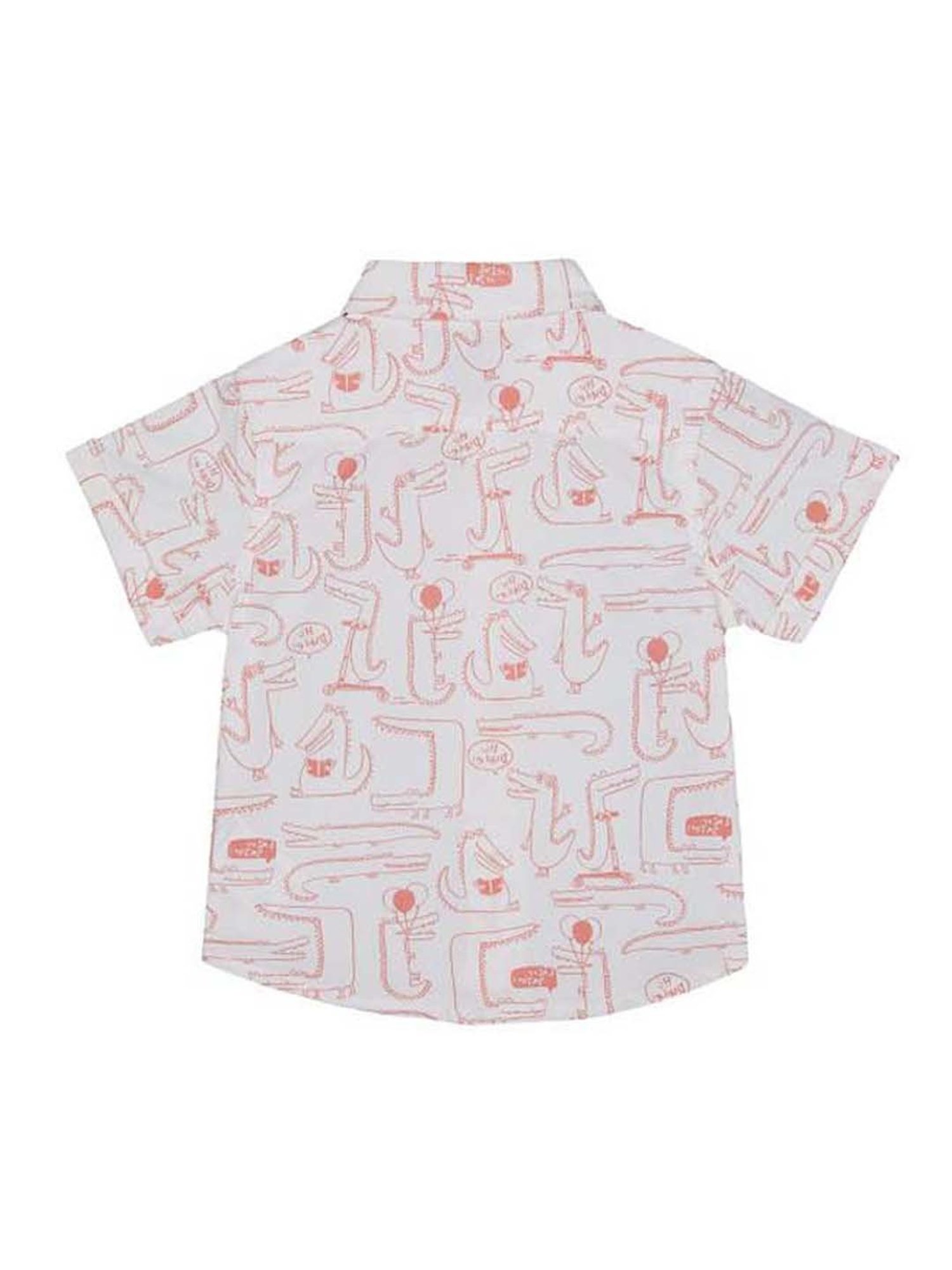 Mothercare Kids White & Orange Printed Shirt