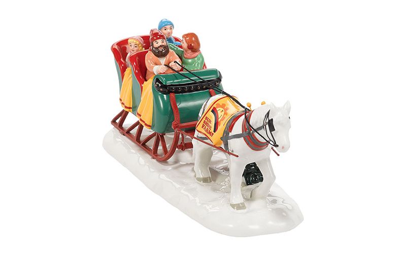 Department 56 Snow Village "Sleigh Ride" Ceramic Accessory #4036584