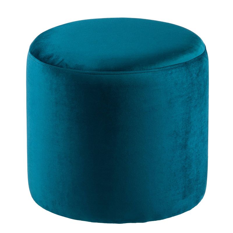 Newstret Round Upholstered Ottoman Cyan - Aiden Lane