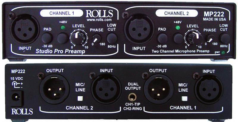 Rolls MP222 Studio Pro Dual-Channel Microphone Preamplifier