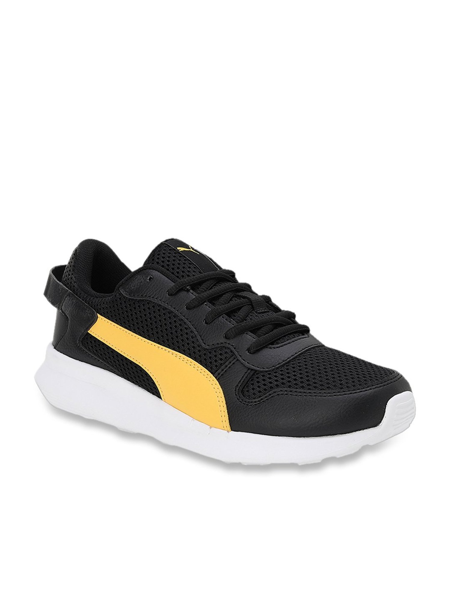 Puma Kids Relent JR Black & Mustard Casual Sneakers