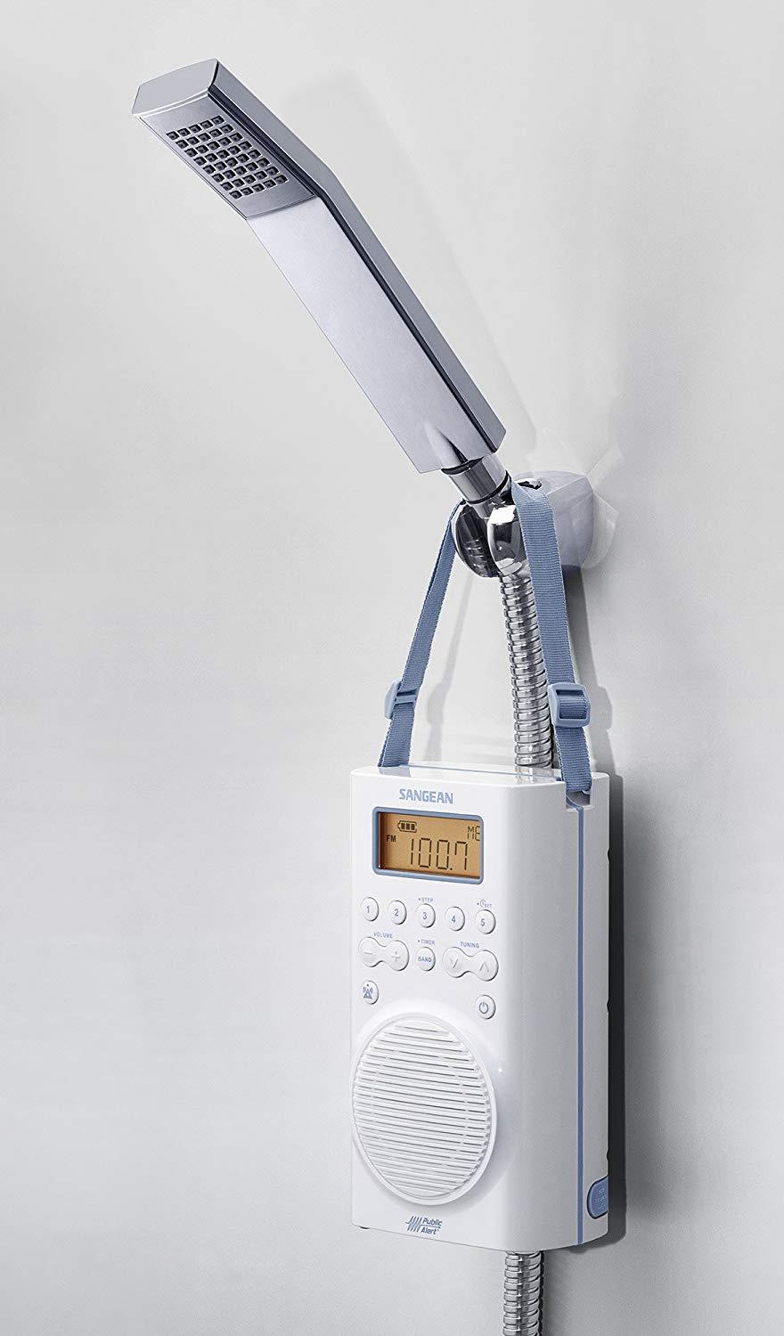 Sangean H205 AM/FM Weather Alert Waterproof Shower Radio