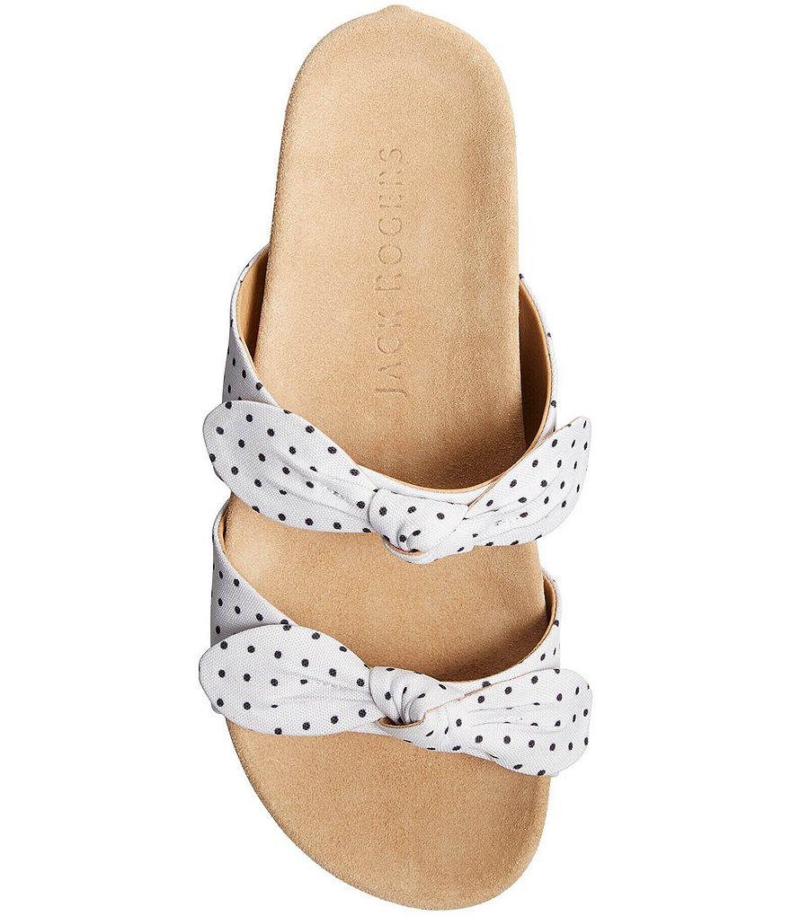 Jack Rogers Rose Double Knot Comfort Polka Dot Lug Sole Sandals
