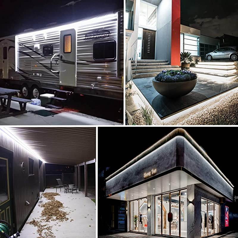 50ft/15m LED Lights Strip kit Rope Lights Waterproof 110V 2 Wire Flexible 900 Units SMD 2835 LEDs,UL Listed Power Supply Indoor/Outdoor Use Ideal for Backyards Decorative Lighting Blue