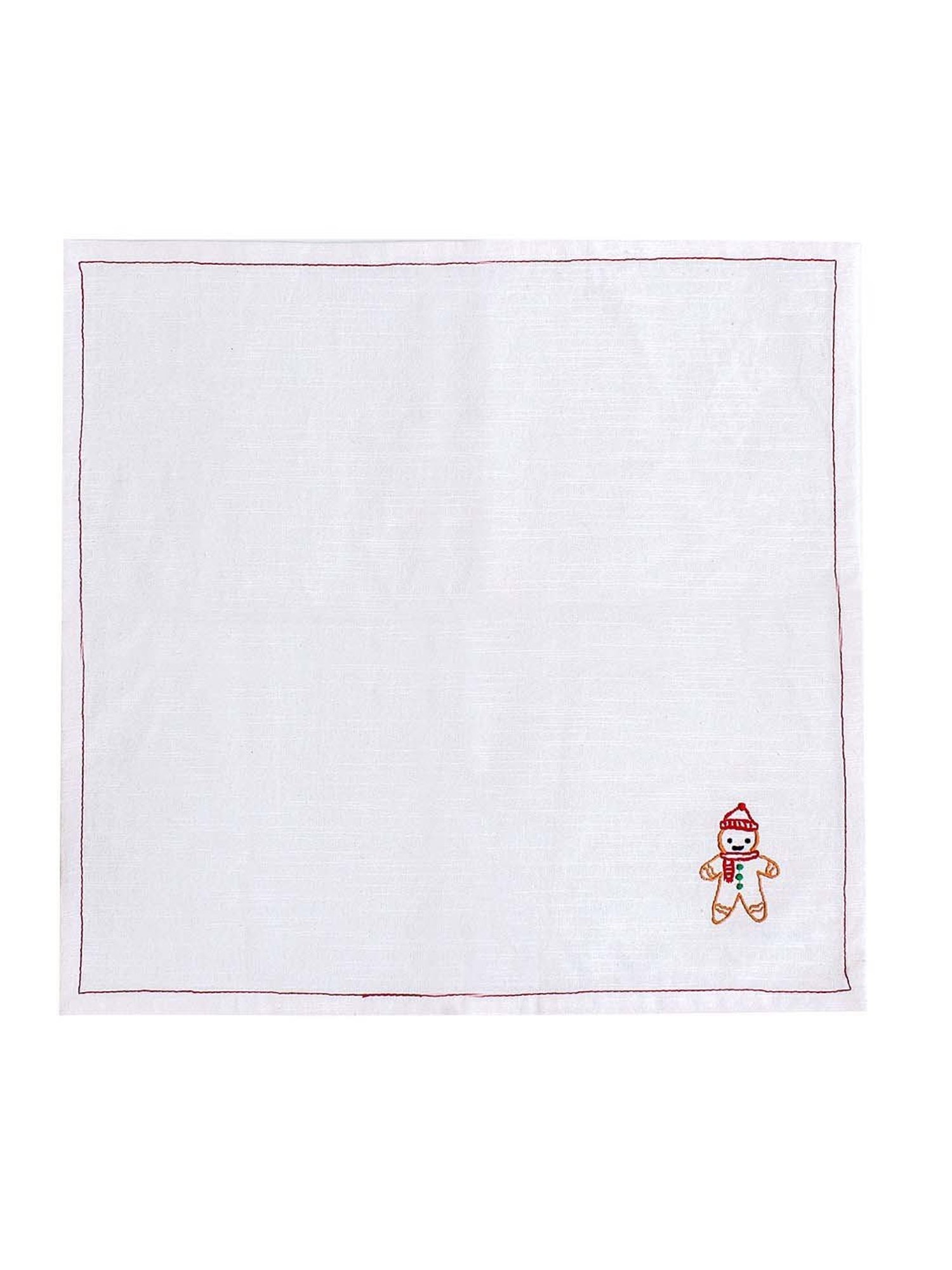 House This Gingerbread Man Off White Cotton Napkins - Set of 2