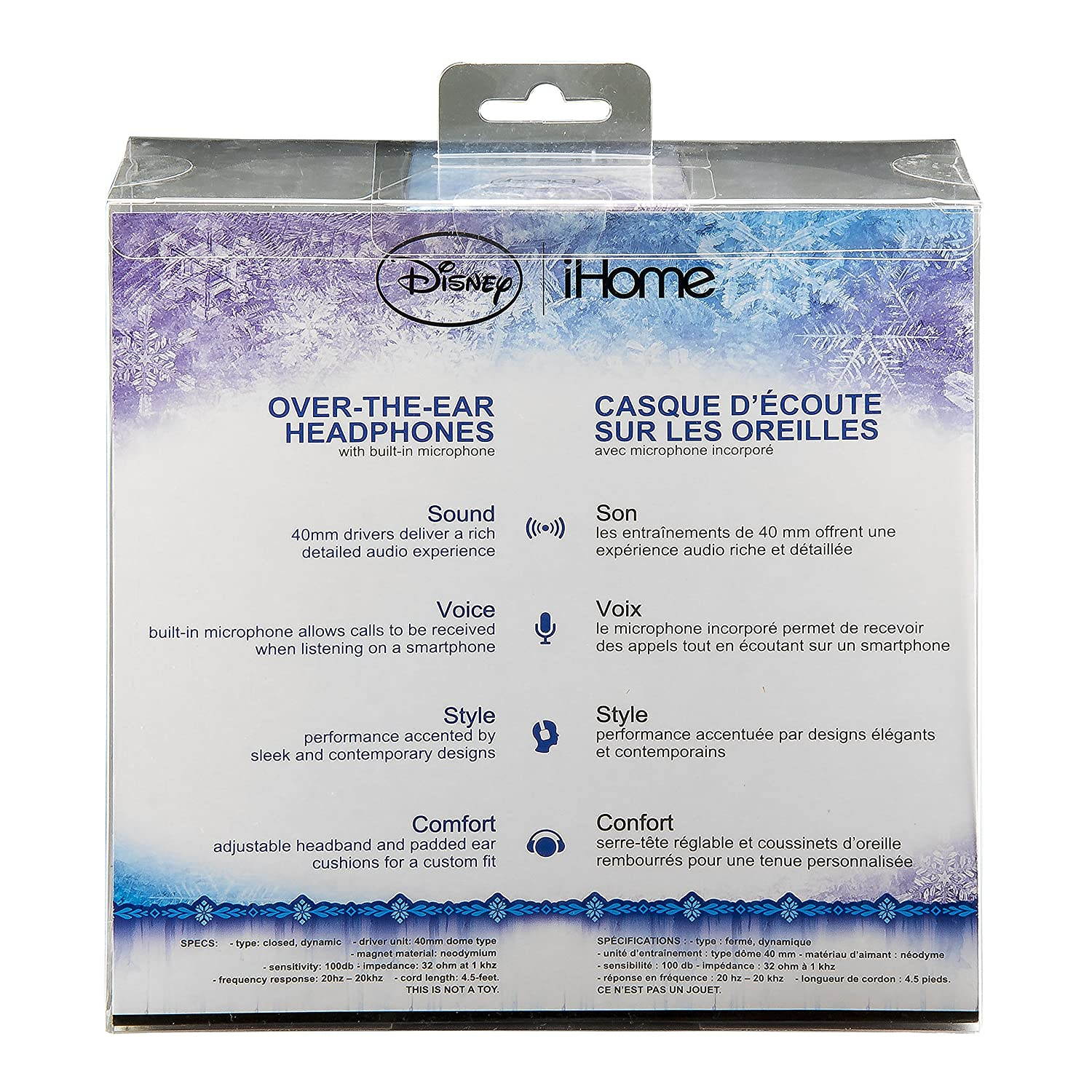 Frozen Over The Ear Headphones with in-Line Mic