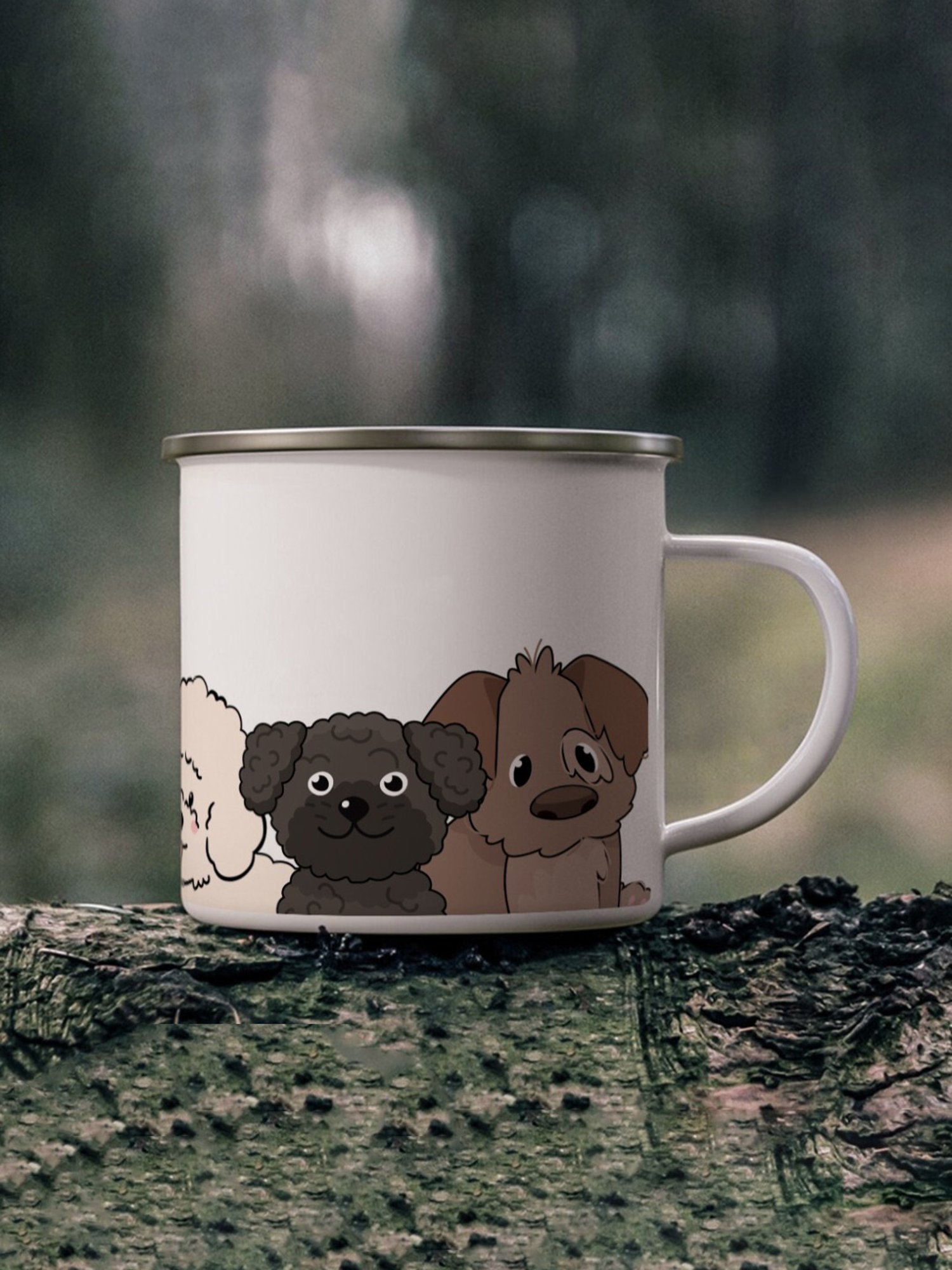 Gathari Enamel White Stainless Steel Coffee Mug