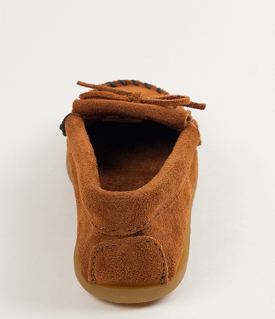 Minnetonka Kids' Kilty Suede Whipstitch Moccasins (Infant)