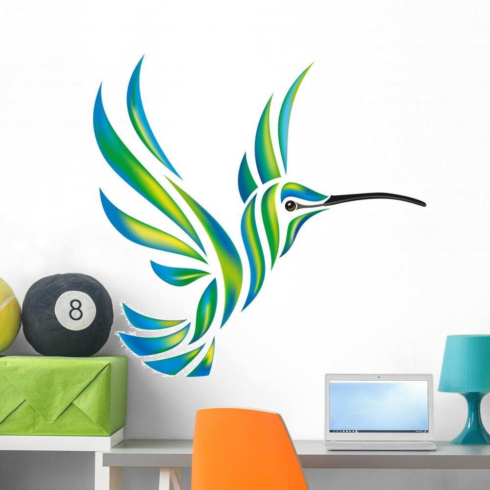 Wallmonkeys Humming-bird Vector Wall Decal Peel Stick Animal Graphics (36 in W x 35 in H) WM272127