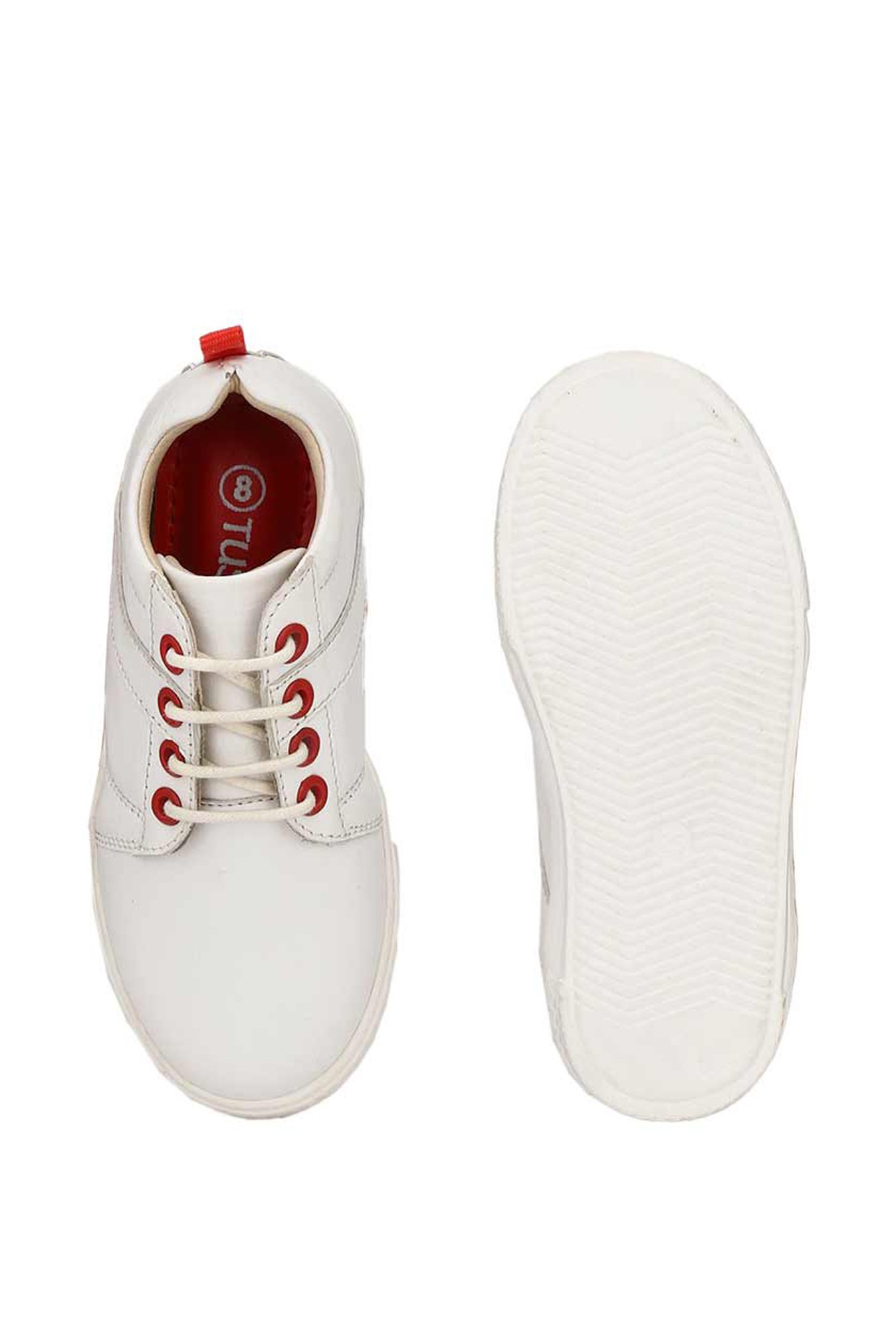 Tuskey Kids White Leather Sneakers