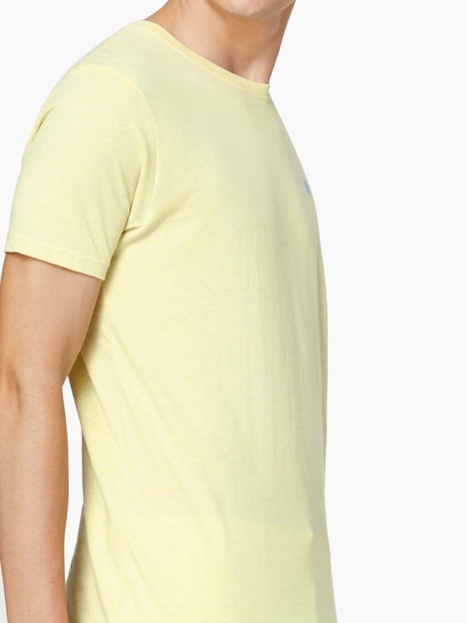 BOSSINI Yellow Cotton Regular Fit T-Shirt