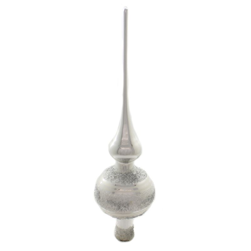 Tree Topper Finial 13.0" Silver Ice Finial Tree Topper Christmas  -  Tree Toppers