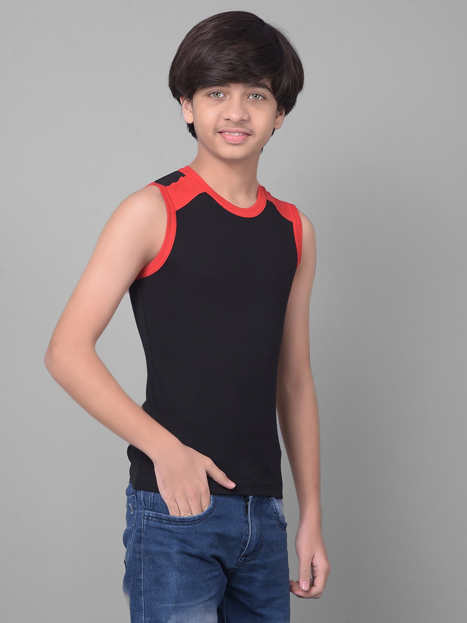 Dollar Bigboss Boys Multicolor Solid Vest (Pack Of 3)