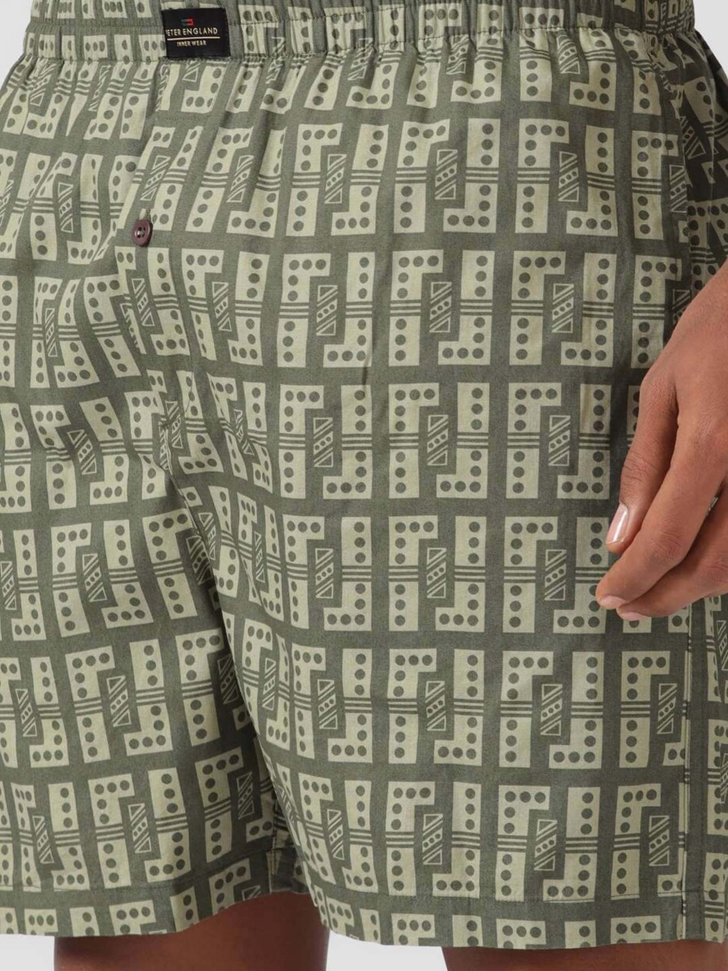 Peter England Green Cotton Regular Fit Printed Boxers