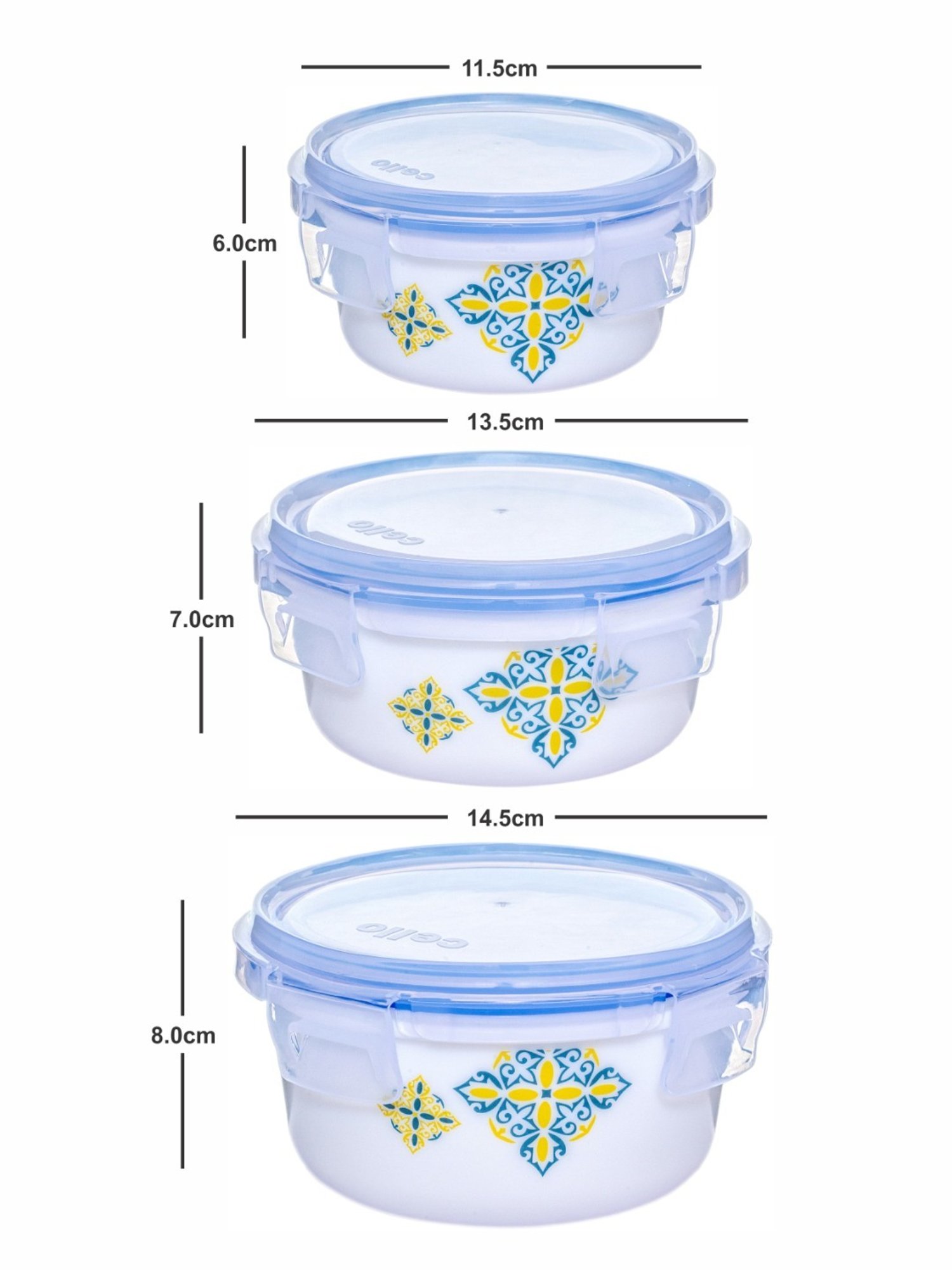 Cello White Opalware Storage Container - Set of 3
