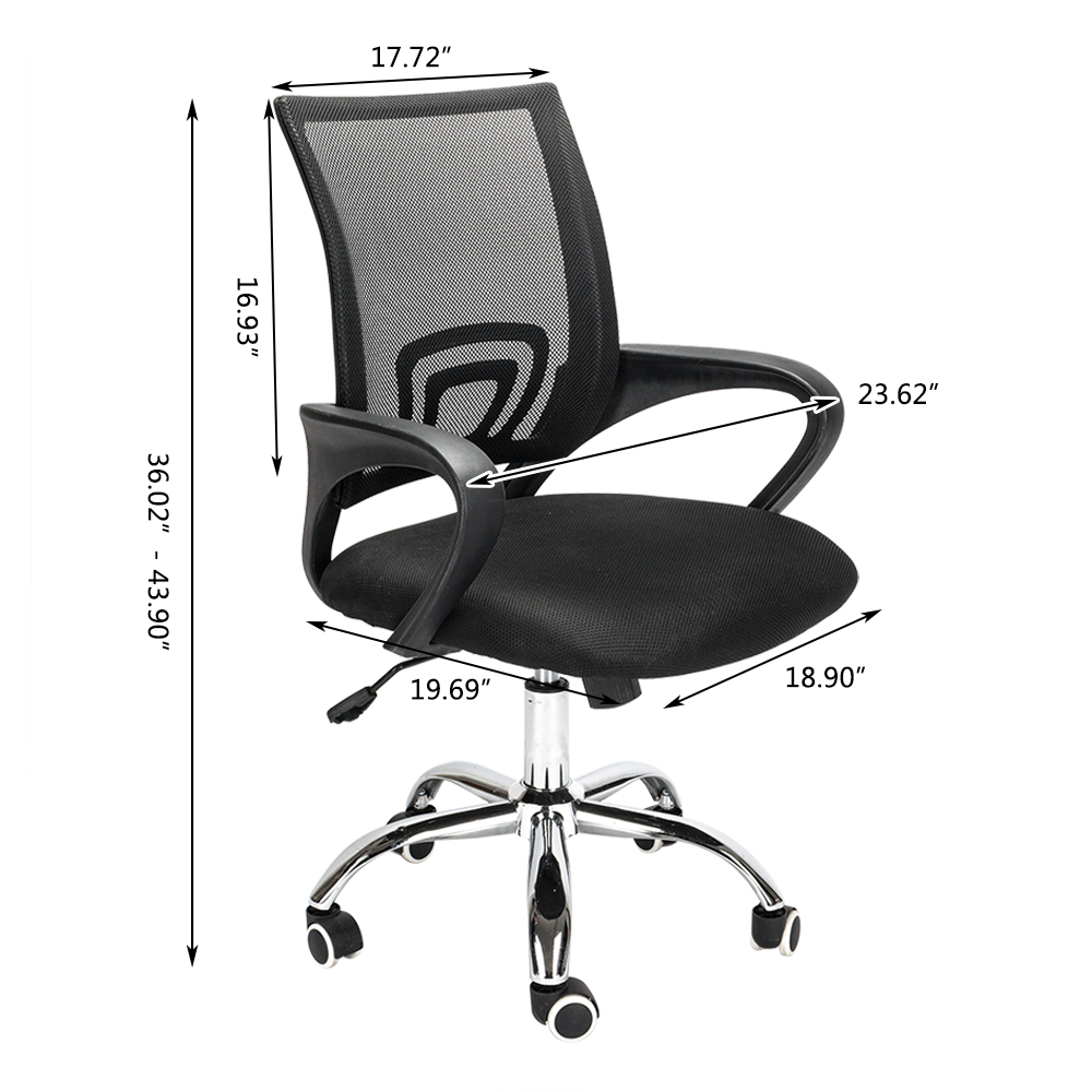 Ergonomic Mesh Computer Office Desk Chair Swivel Metal Base Black