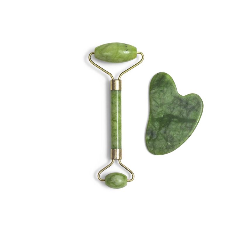 Zoe Ayla Gua Sha and Roller Jade Set - 2ct