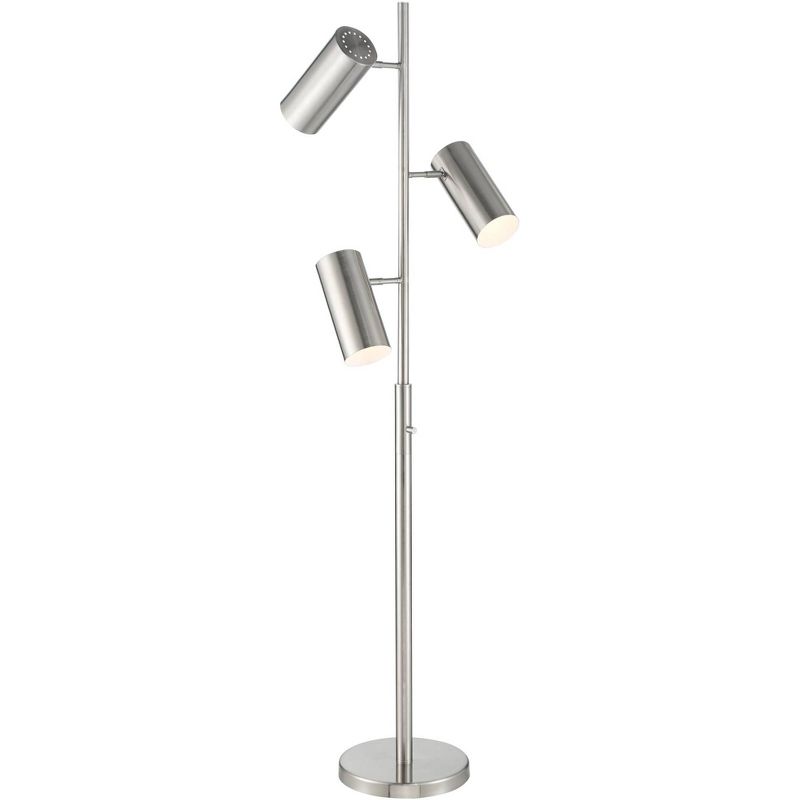 Possini Euro Design Possini Euro Canasta Brushed Nickel Trac Tree Floor Lamp