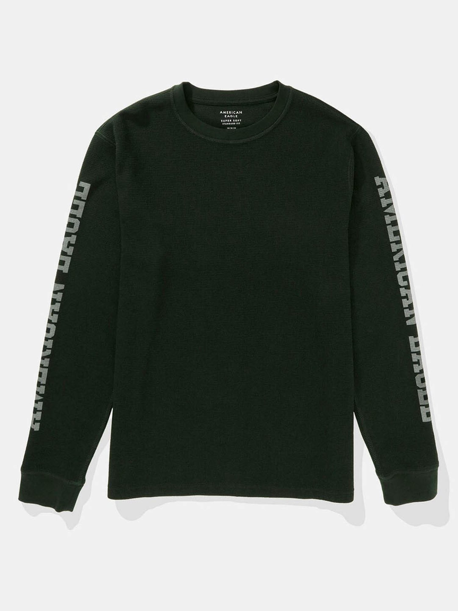 American Eagle Green Regular Fit Printed Thermal Tops