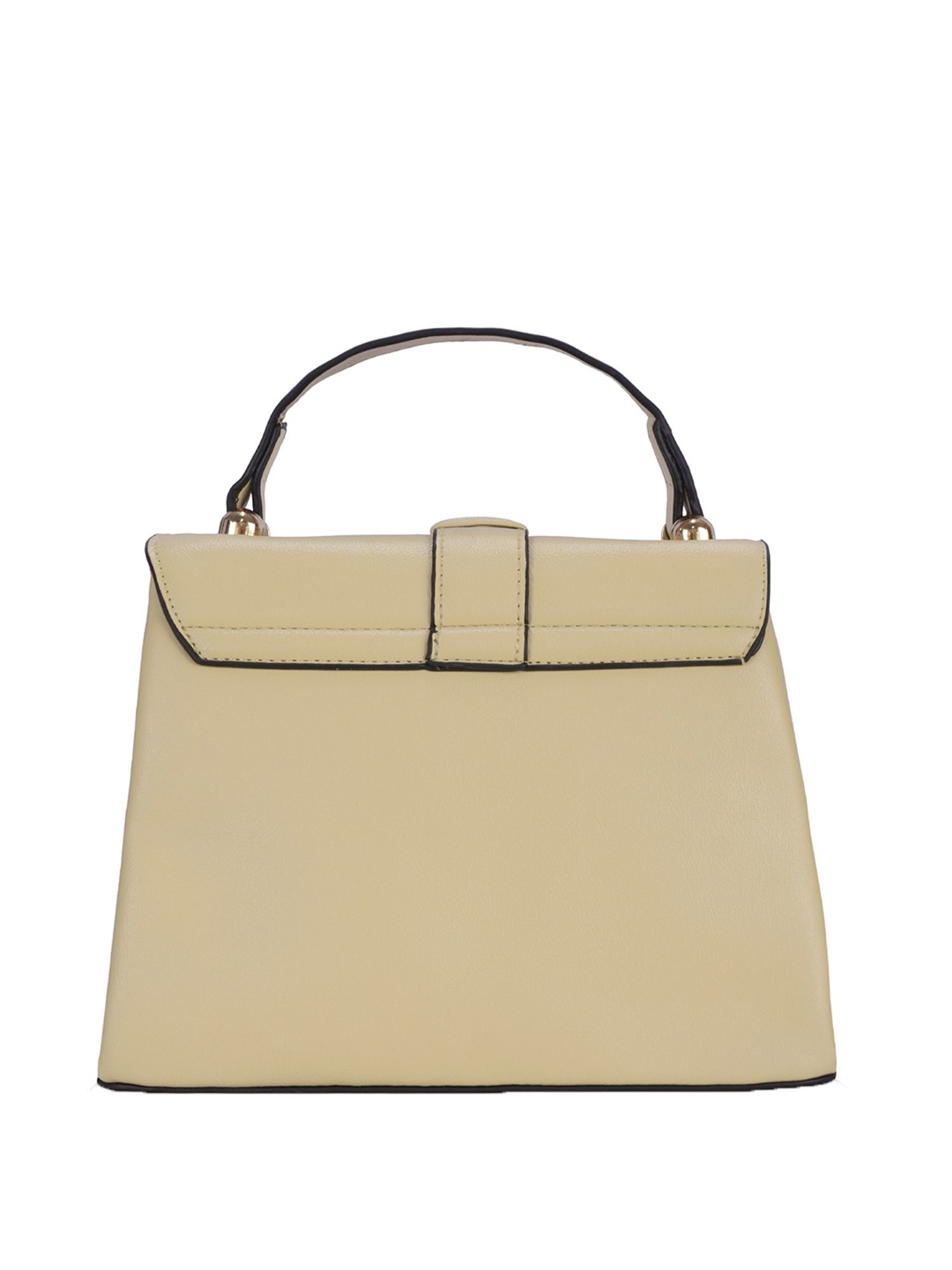 Luvoksi Beige Solid Medium Satchel Handbag