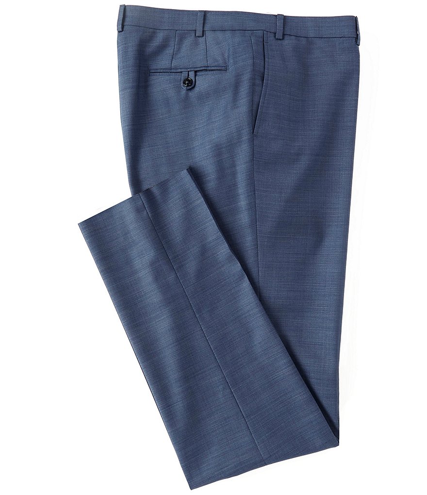 Cremieux Tailored Modern Fit Flat Front Sharkskin Dress Pants