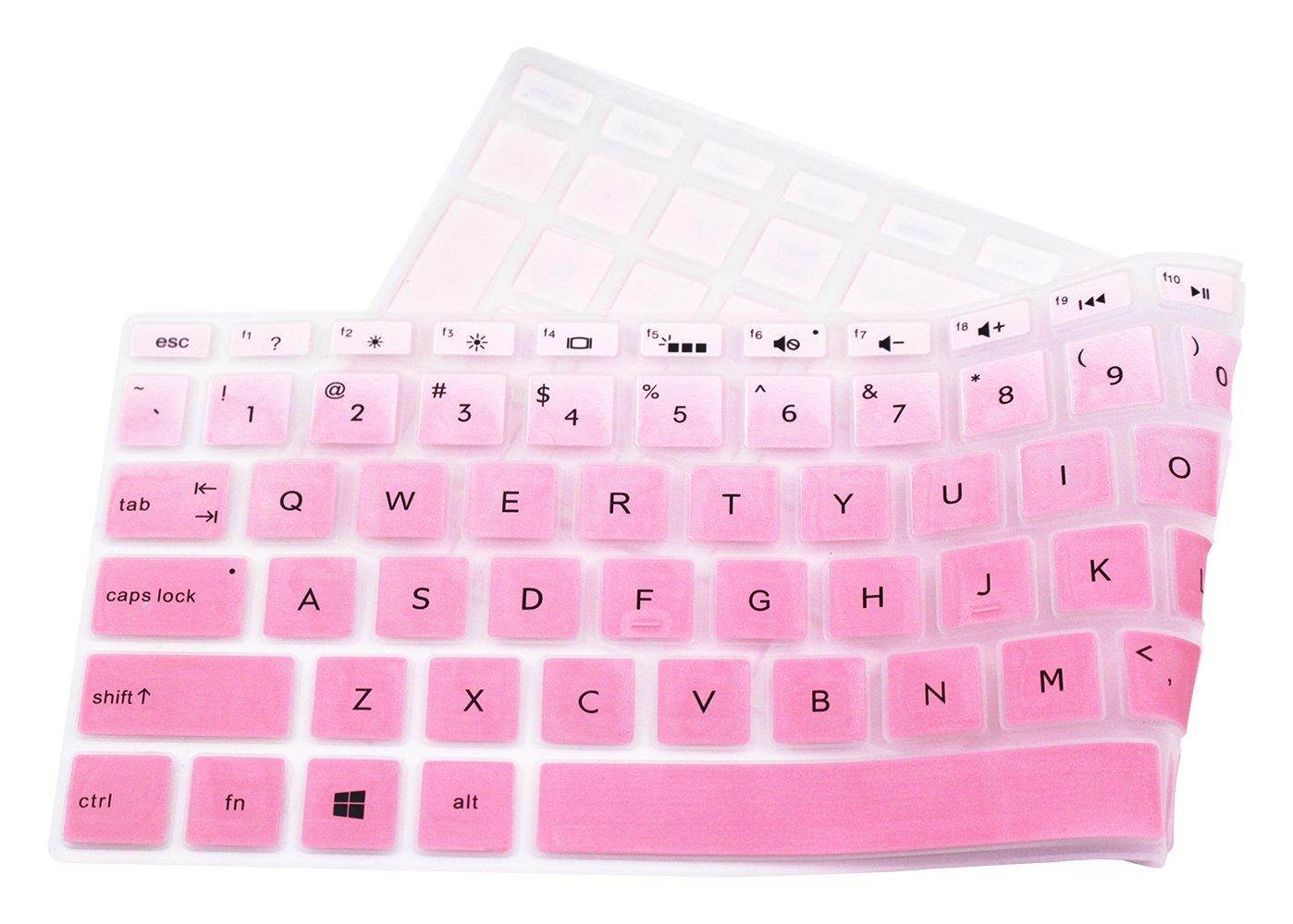 Silicone Keyboard Cover for 15.6" HP Pavilion X360 15-br075nr, HP Envy x360 15m-bp/bq, HP Spectre x360 15-ch011dx, HP Pavilion 15-cb 15-cc 15-cd 15-bw 15-bs & 17.3" HP 17m-ae 17-bs Series - Pink Ombre