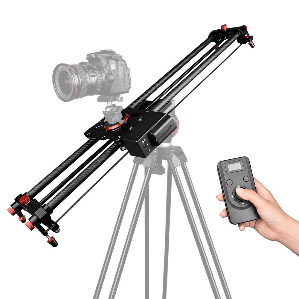 Andoer 80cm//31.5-inch Carbon Fiber Electric Slider 2.4G Wireless Control Video Track Slider Smooth Focus with Remote Control F550 Lithium Battery for DSLR ILDC Cameras Lightweight Camcorders Max.