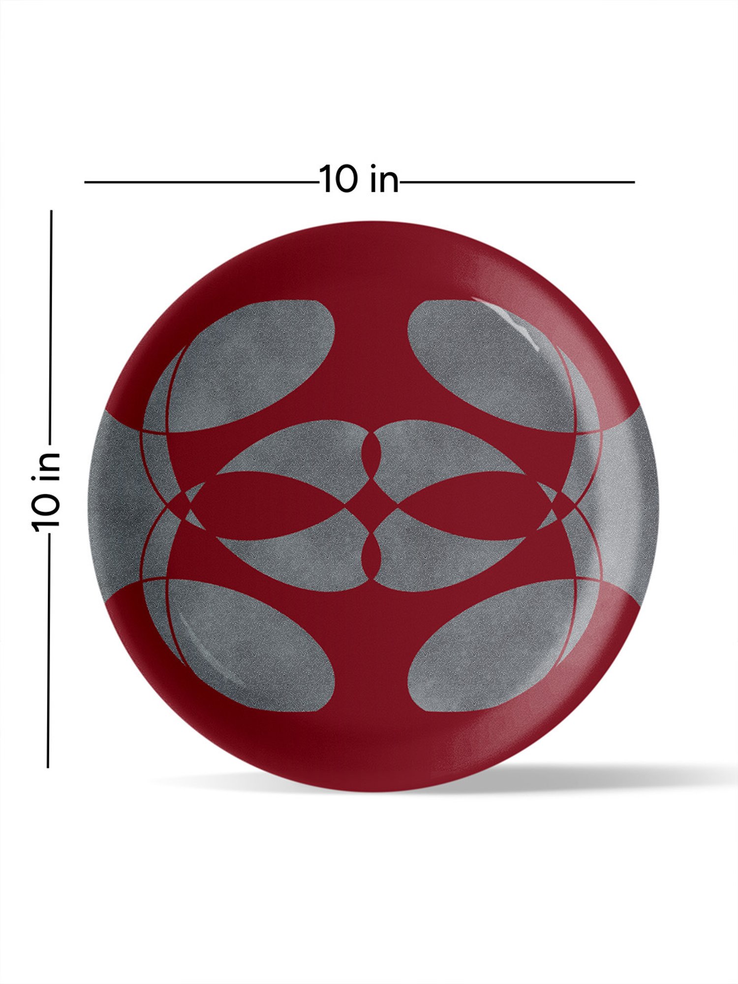 Nestroots Fiery Swirls Maroon & White Porcelain&iquest;Decorative Wall Plate