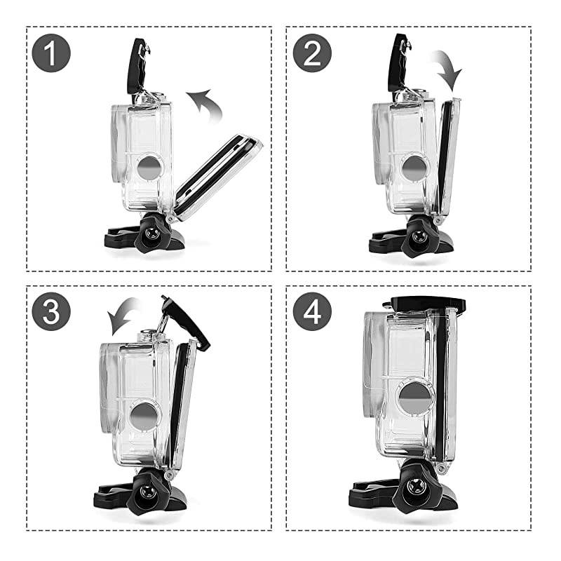 Housing Case Compatible with GoPro Hero 7 Hero 6 Hero 5 Black Hero 2018 Waterproof Case Diving Protective Housing Shell 45m with Bracket Accessories, Compatible with Go Pro Hero7 Hero6 Hero5