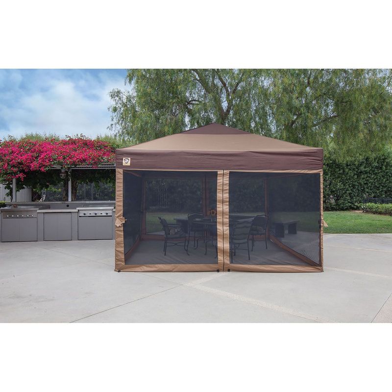 Z-Shade 10 x 10Ft Lawn & Garden Outdoor Portable Canopy with Skirts, Tan(2 Pack)