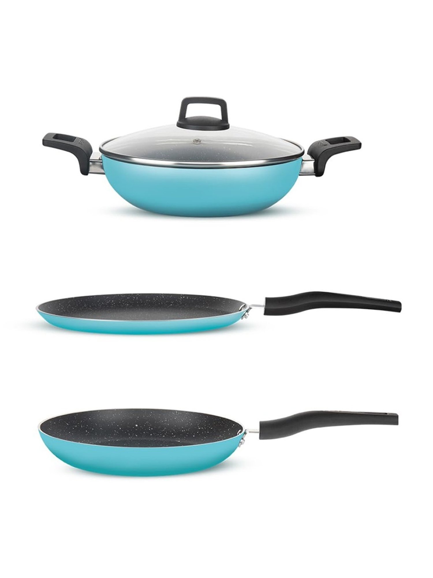 ?Borosil ?Blue ?Aluminium Pot & Pan Sets