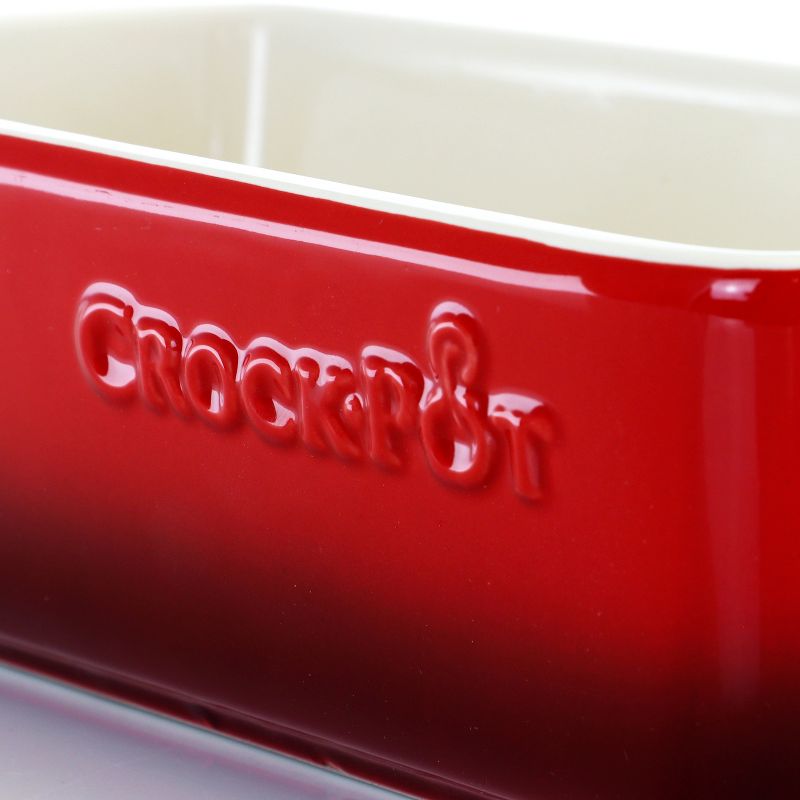 Crock-Pot 1.25 Quart Artisan Rectangle Stoneware Baking Pan in Red