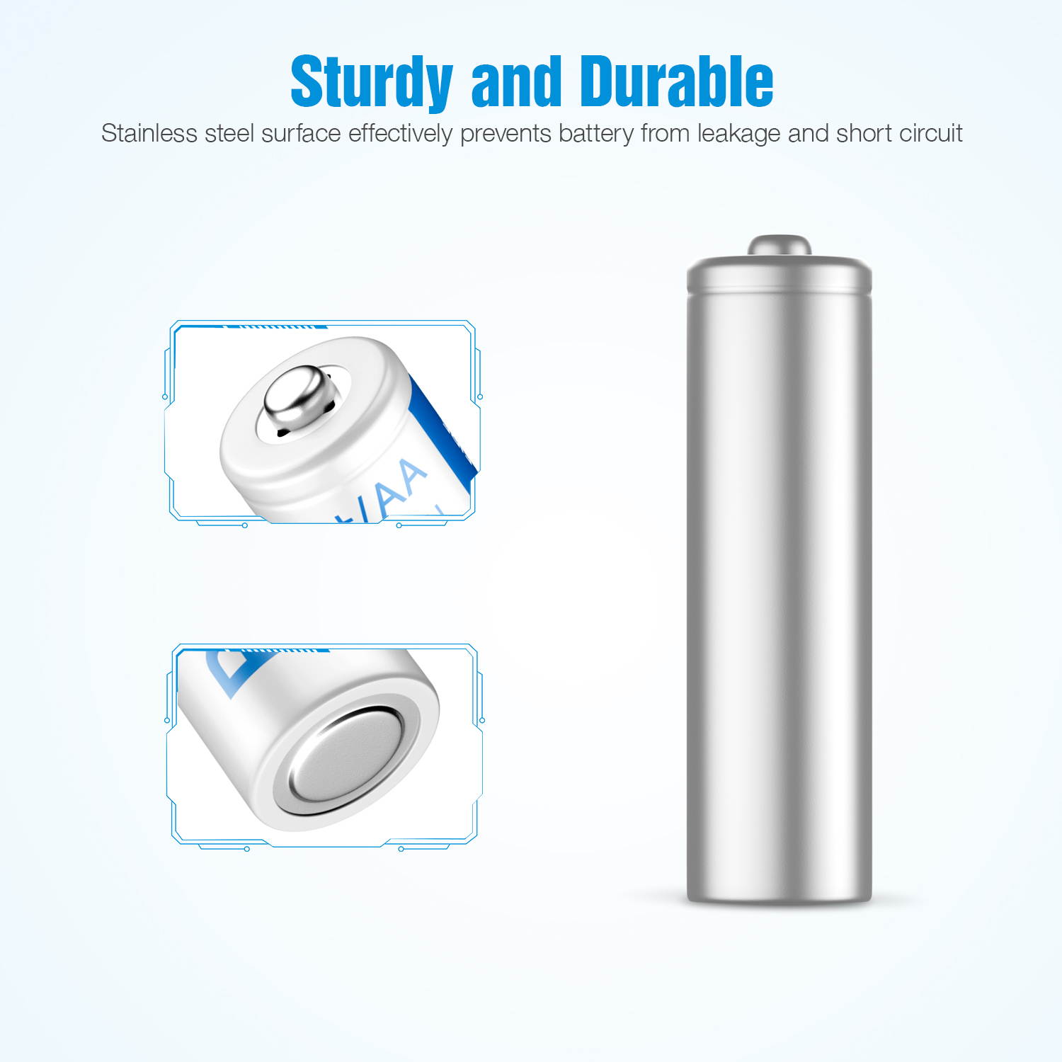 POWXS 4 Pack Rechargeable AA Batteries 2000mAh 1.2V Stardard Double AA Size for Cameras Flashlight Toys