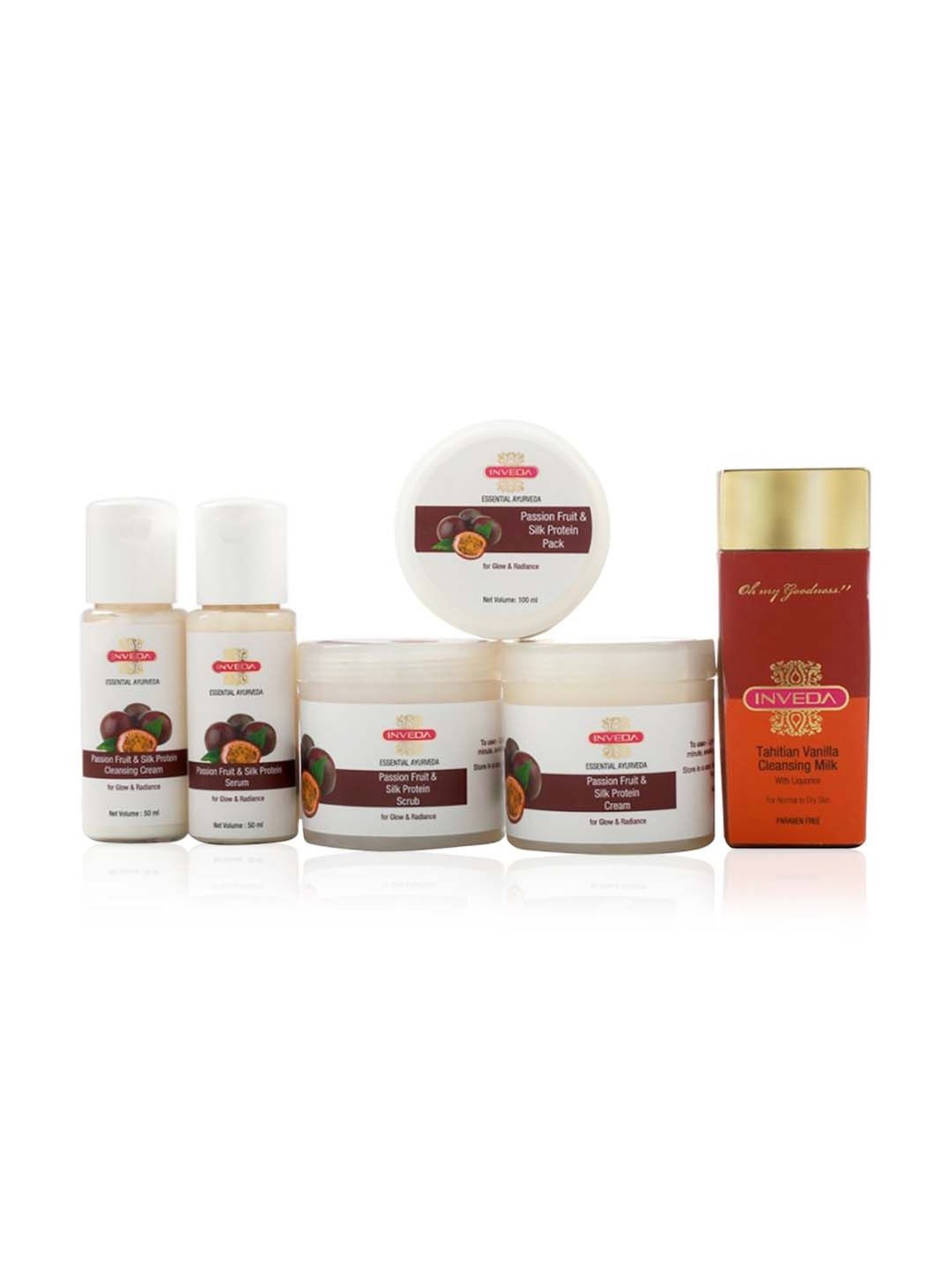 INVEDA Passion Fruit and Silk Protein Facial Kit for Glow and Radiance