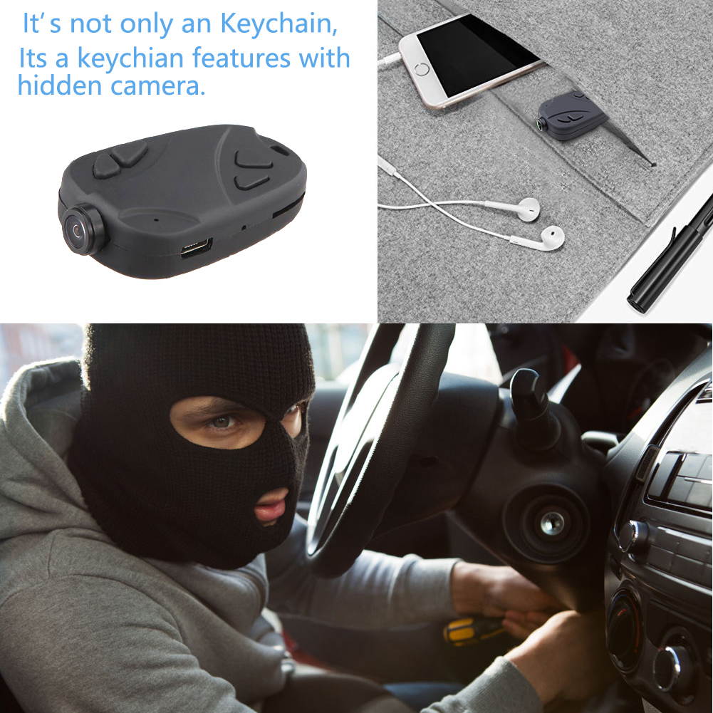 Mate 808 1080P Keychain Spy Hidden Security Camera 120 Wide Angel RC Cam Motion Detection FPV HT for Home and Office