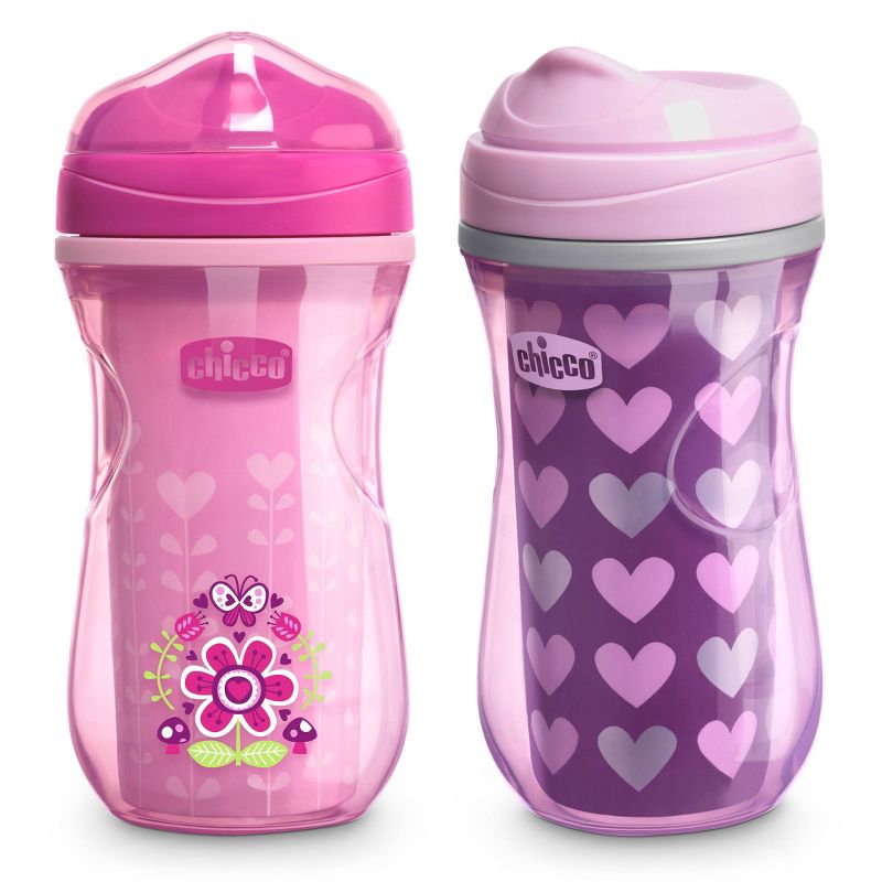 Tommee Tippee 2pk Insulated Straw Toddler Cup - Pink/Mint - 9oz