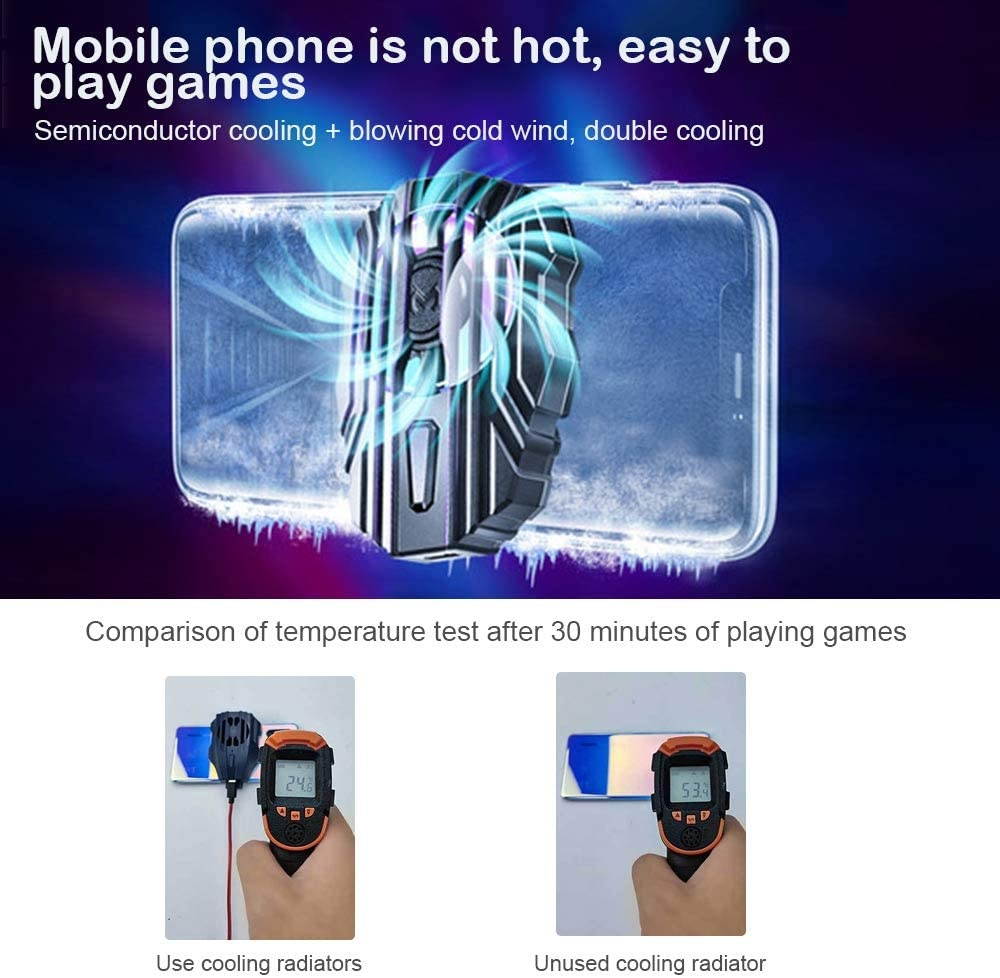IVY Semiconductor Refrigeration Phone Cooling Fan [Upgraded Version] for Android iOS Game Radiator Portable - Blue