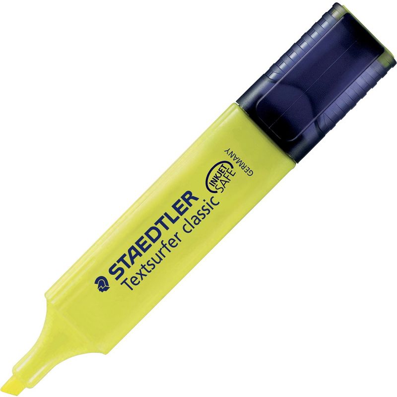 Staedtler Highlighter Broad Chisel Tip 10/BX Fluorescent Yellow 3641