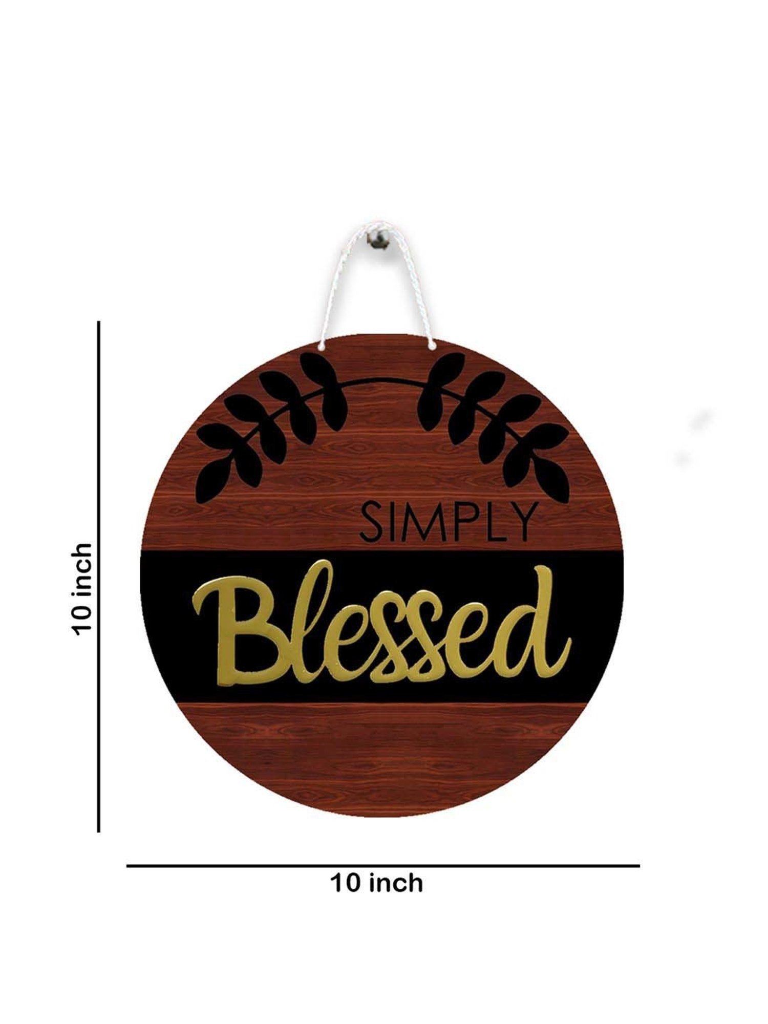 Art Street Gold Mdf Simply Blessed Sign Round For Door Wall Art