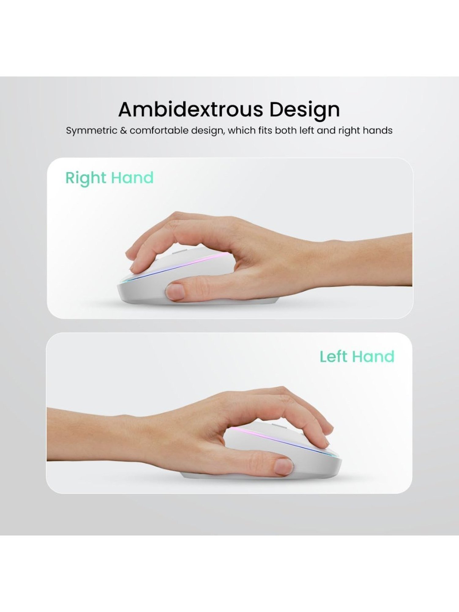 Portronics Toad IV Wireless Bluetooth Mouse with 2.4 GHz Dual Connectivity (White)