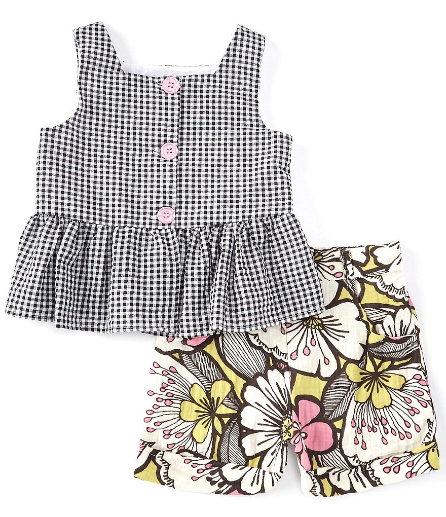 Ally B Big Girls 7-16 Flutter-Sleeve Dotted Top & Shorts Set