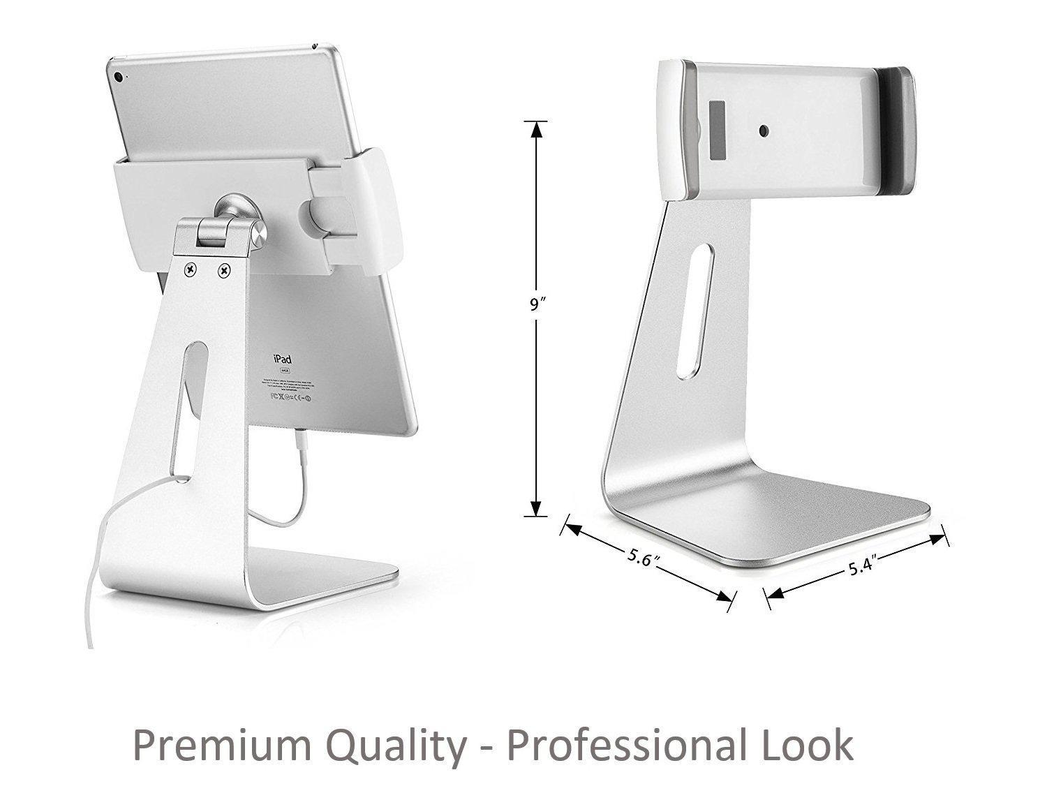 abovetek elegant tablet stand, aluminum ipad stand holder, desktop kiosk pos stand for 7-13 inch ipad pro air mini galaxy tab n
