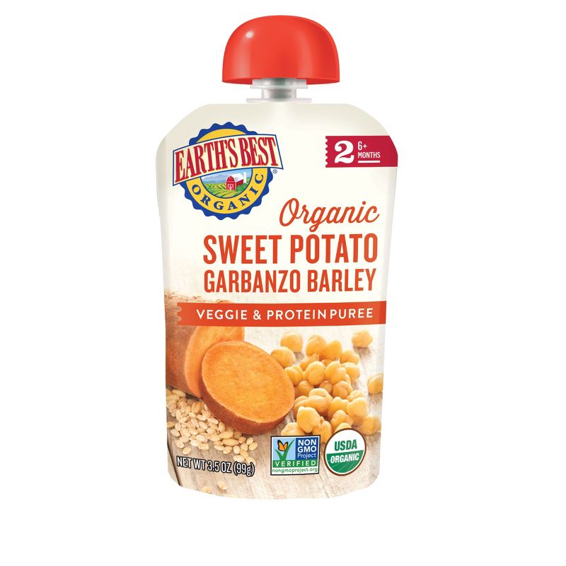 Earth's Best Organic Sweet Potato Garbanzo Barley Baby Food Pouch - 3.5oz